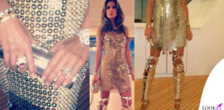 Claudia Galanti abito Versace sandali TomFord gioielli Cartier