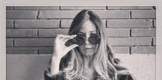 Alessia Fabiani giacca Custo Barcellona occhiali Montblanc