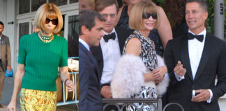Anna Wintour borsa Victoria Beckham scarpe Manolo Blahnik abito Chanel Venezia Clooney Wedding