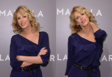Alessia Marcuzzi abito borsa cappotto Marella 3