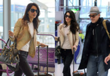 Amal Alamuddin giacca Alexander McQueen scarpe Ash borsa Balenciaga George Clooney