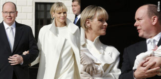 Alberto di Monaco Charlène Wittstock abito cappotto Akris 9