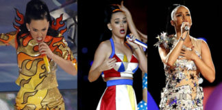 Katy Perry Super Bowl 2015 costumi Moschino by Jeremy Scott