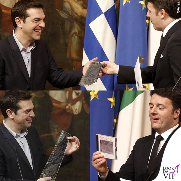 Matteo Renzi Alexis Tsipras cravatta Talarico