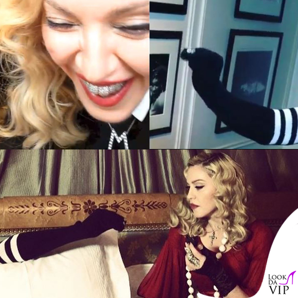 Madonna abito Dolce & Gabbana calzino abito Les Copains