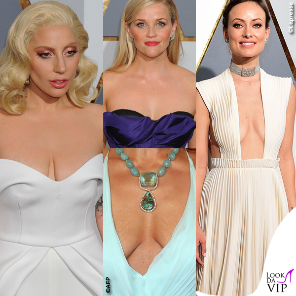 Oscar 2016 peggiori decollete Lady Gaga Reese Witherspoon Olivia Wilde Sarah Shahi