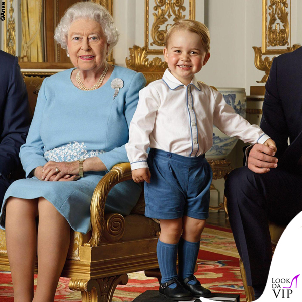 Regina Elisabetta e principe George completo Rachel Riley