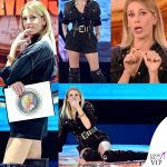 Isola seconda puntata Alessia Marcuzzi tuta stivali Versace