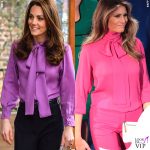 Kate Middleton Melania Trump camicia Gucci Pussy bow