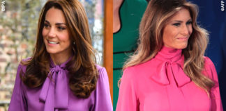 Kate Middleton Melania Trump camicia Gucci Pussy bow