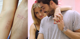 il tatuaggio di coppia di Valentina Ferragni e Luca Vezil
