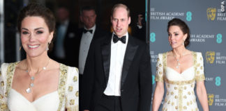 Kate Middleton ai Bafta 2020 con l'abito Alexander McQueen già indossato nel 2012