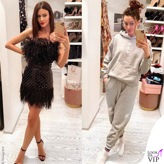 Paola Turani meglio con vestito Amen Style scarpe Jimmy Choo o tuta Adidas?