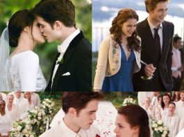 Kristen Stewart nei panni di bella swan e Robert Pattinson nei panni di edward cullen nel film "Twilight"
