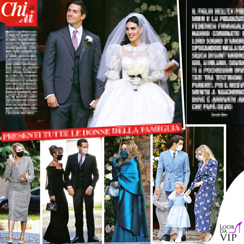 Matrimonio Luigi Berlusconi e Federica Fumagalli abito da sposa Alessandra Rich (foto CHI)