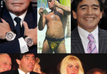 Diego Armando Maradona look cravatte Versace gioielli orologi