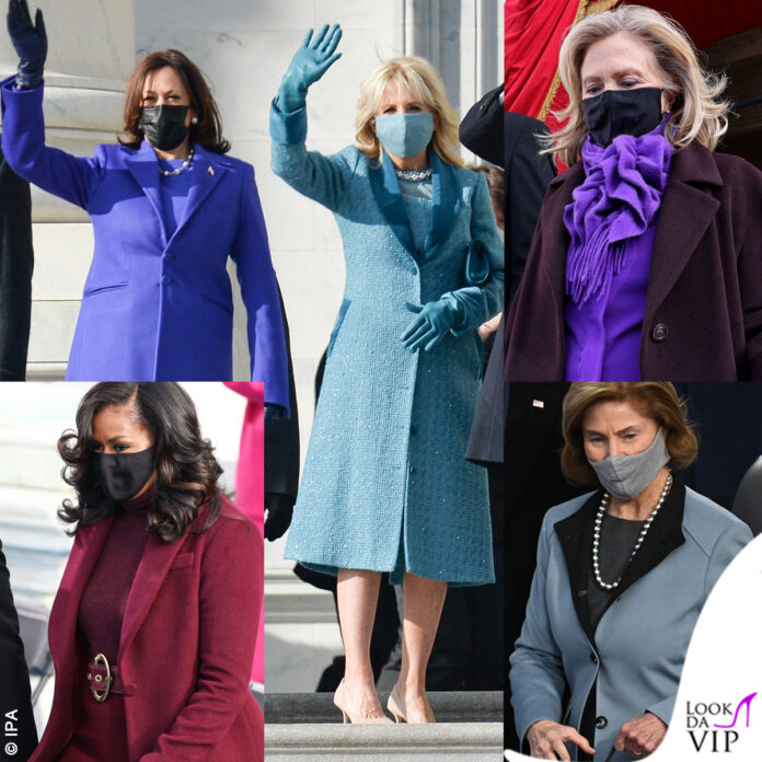 Inauguration Day Kamala Harris Jill Biden Hillary Clinton Laura Bush Michelle Obama cappotto