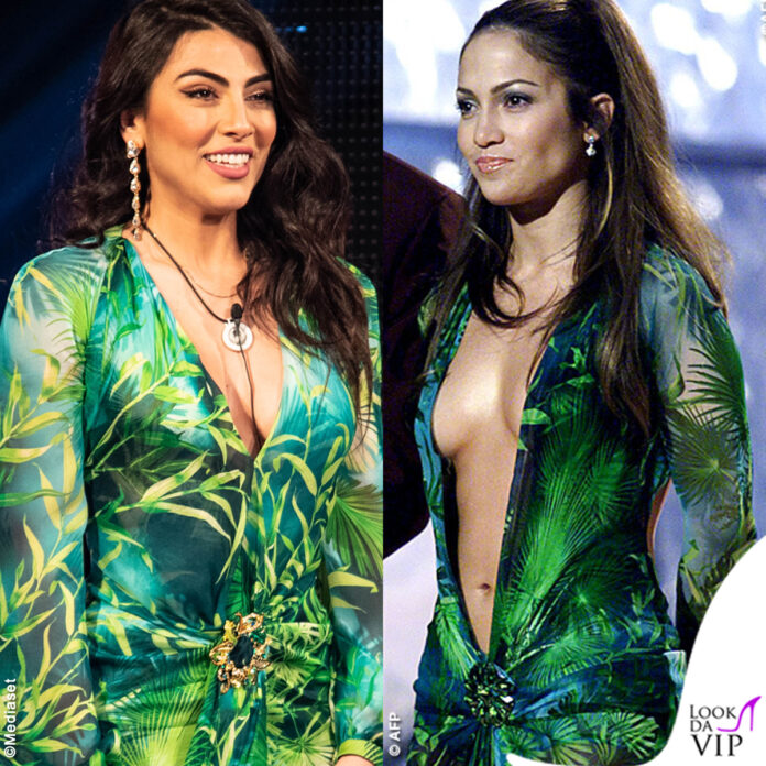 Giulia Salemi GF Vip 40 puntata abito jungle dress Versace: l'outfit di Jennifer Lopez