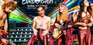 Maneskin Eurovision outfit Etro Damiano in mutande