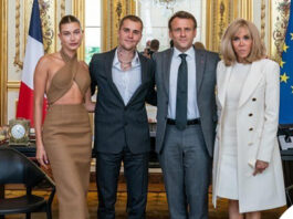 Hailey Baldwin e Justin Bieber incontrano Emmanuel Macron a Parigi