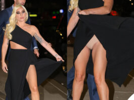 Lady Gaga abito Valentino slip color carne