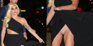 Lady Gaga abito Valentino slip color carne