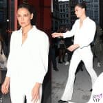 Katie Holmes in Alice + Olivia stumbles on the streets of New York