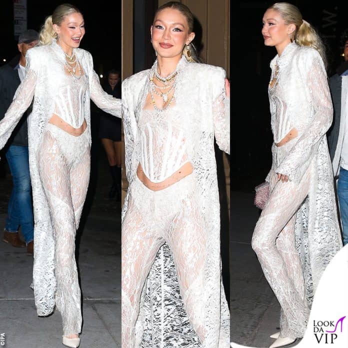 gigi hadid all lace for her birthday party