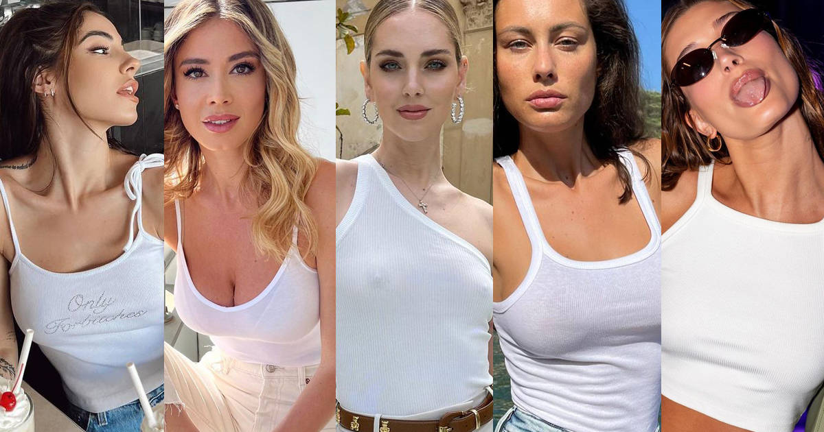 From Chiara Ferragni to Hailey Bieber, VIPs have rediscovered the white tank top