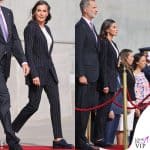 Letizia Ortiz regina Spagna outfit Hugo Boss scarpe Uterque