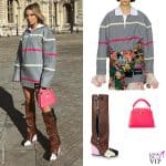 Veronica Ferraro minidress stivali borsa Louis Vuitton