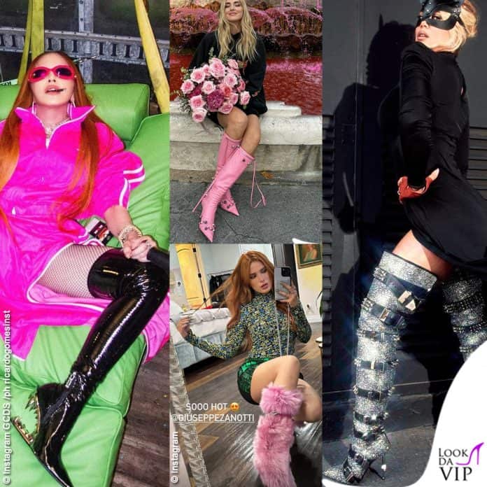 Gli stivali esagerati di Madonna, Chiara Ferragni, Wanda Nara e Bella Thorne