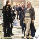 Michelle Hunziker shops at the Armani store in Milan