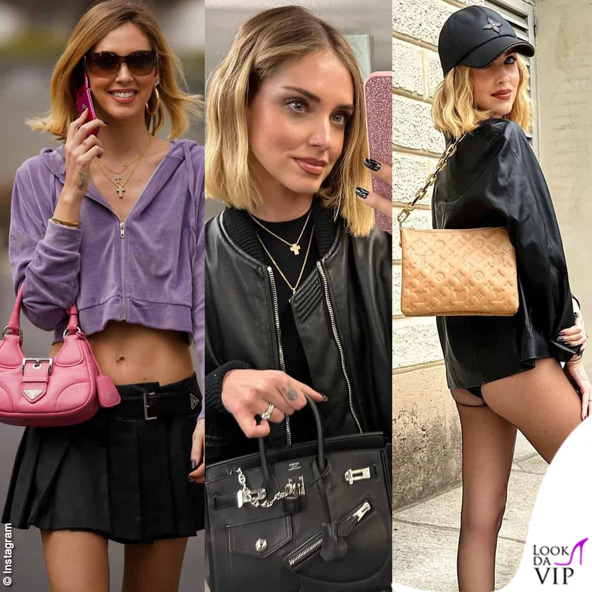 Chiara Ferragni con borsa Louis Vuitton Capucines tendenza moda 2023