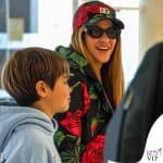 Shakira airport jacket hat Dolce Gabbana bag Balenciaga shoes R13