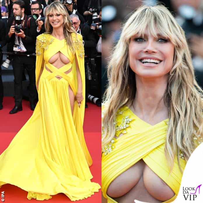 Heidi Klum in giallo Zuhair Murad a Cannes 76