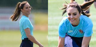 il look di Kate Middleton per giocare a rugby