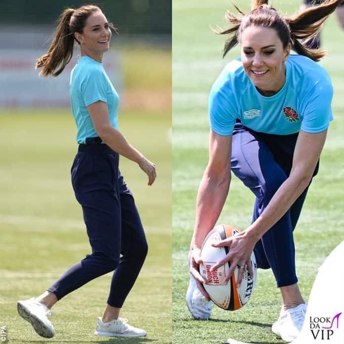 il look di Kate Middleton per giocare a rugby