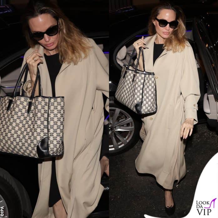 Angelina Jolie super chic con la borsa di Celine