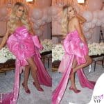 Paris Hilton abito rosa Christian Cowan