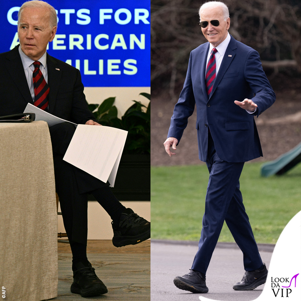 Con le scarpe “anticaduta” Joe Biden rischia… lo scivolone