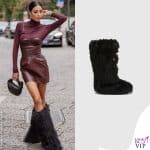 Elisabetta Gregoraci total look Ermanno Scervino con stivali per l'autunno