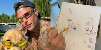 Silvio, il cane di Fedez, fa il fitting per la sfilata Versace